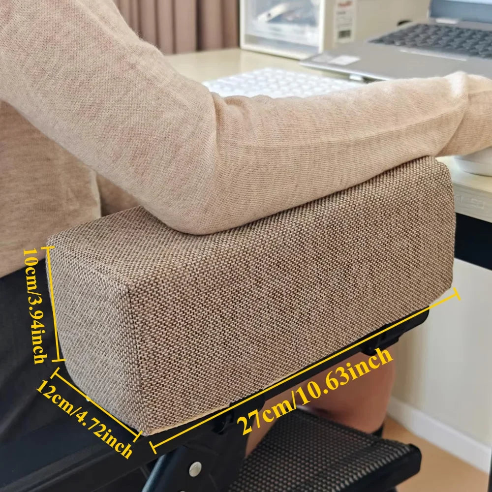 1pc Cotton Linen Foam Elbow Pillow Chair Armrest Pads Support Arm Rest for Office Chair Armrest Chair Cushion Pads Elbow Relief