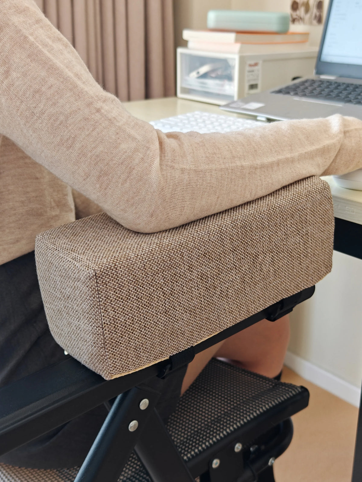 1pc Cotton Linen Foam Elbow Pillow Chair Armrest Pads Support Arm Rest for Office Chair Armrest Chair Cushion Pads Elbow Relief
